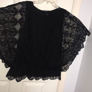 black lace shirt